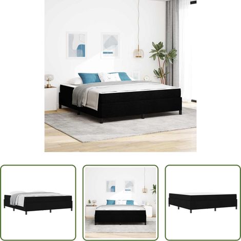 Matratze - Boxspringbett Schwarz 180 x 200 cm Stoff (1/5)
