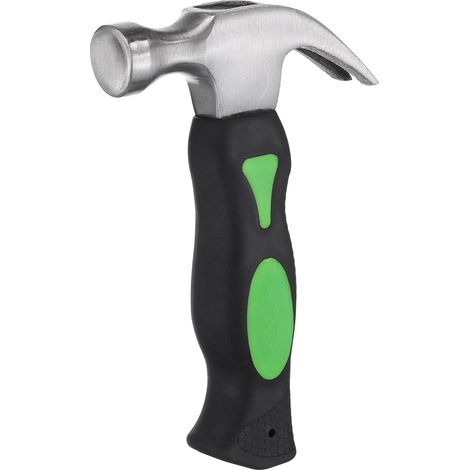 9 Oz Marteau à Griffes Court en Acier Forgé (Noir-Vert)  Mini Petit Marteau à Clous Droit, avec Manche en Fibre de Verre, Outil de Petits Marteaux, pour Réparer le Travail du Bois (1/5)