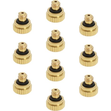 Lot de 10 buses de brumisation en laiton 0,3 mm basse pression 0,3 mm buse de pulvérisation en laiton pour serre paysage humidification contrôle de la poussière (1/5)