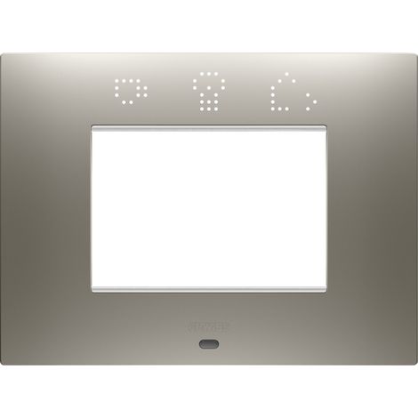 PLAQUE EGO SMART RECTANGULAIRE 3P ACIER GEWISS GW16003SST