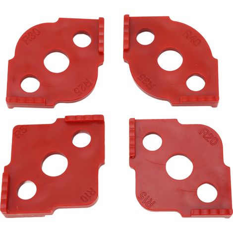 Stück R-Eckschablonen, Rundwinkel-Radius-Frässchablone, ABS-Holzbearbeitungs-Eckmarkierung, Rot (1/5)
