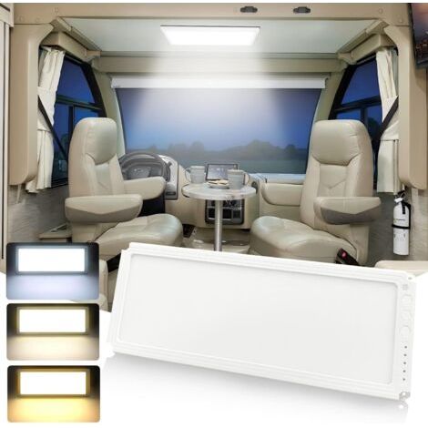 MERTTURM 12V LED Voiture Interieur, 42x17cm Super Brillant Plafond Barre 156 LED, 1500LM Dimmable avec Interrupteur, 3 Températures de Couleur 2700-6500K pour Camion/Bateau/Van/Caravane (1PCS) (1/5)