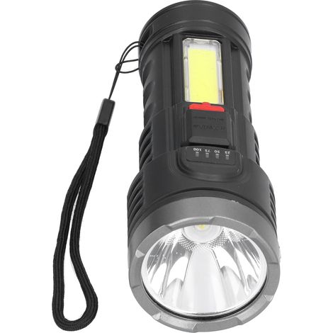 Lampe torche puissante rechargeable USB, portable, multifonctionnelle, étanche, pour le camping, les travaux d'urgence et le camping. (1/5)