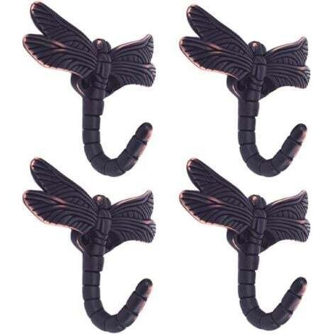 Lcyolada Set de 4 crochets libellule pour manteau serviette sac robes huile brossé bronze (1/4)