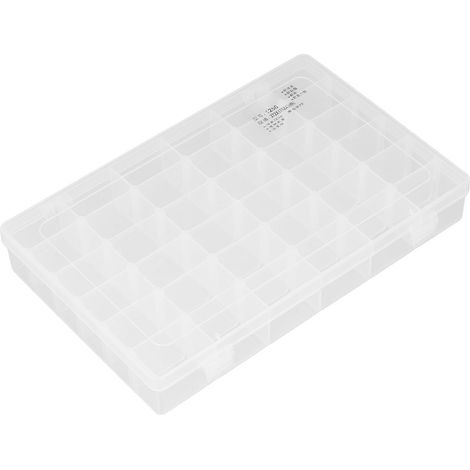 Aufbewahrungsbox mit 36 Fächern und verstellbaren Trennwänden, transparent, vielseitig einsetzbar für Perlen, Schmuck und Bastelarbeiten (1/5)