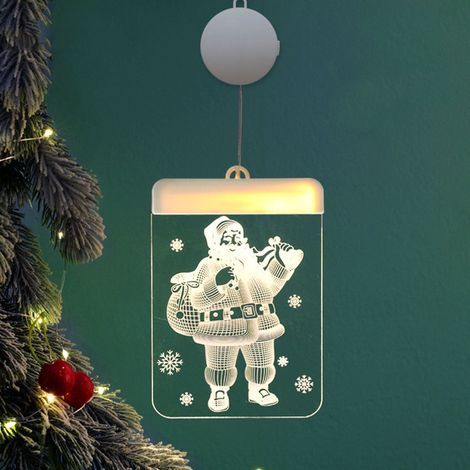 Guirlande Lumineuse De Noël - Guirlande À Suspension Pour Fenêtre Et Arbre - LED Blanc Chaud - Décorations Festives En Acrylique - 1 Pièce (1/2)