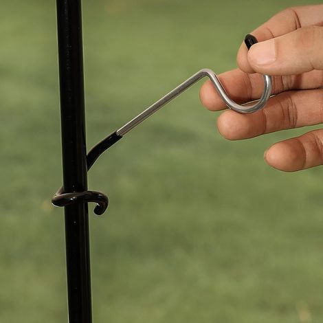 Set mit 6 rutschfesten Haken für Garagenregale, Campinglaternen, Vogelfutterhäuschen und Regalpfosten, 140 mm (1/5)