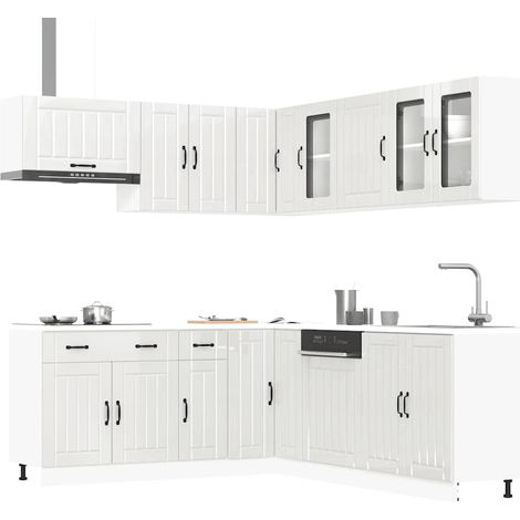 11-tlg. Küchenschrank-Set Lucca Hochglanz-Weiß Holzwerkstoff