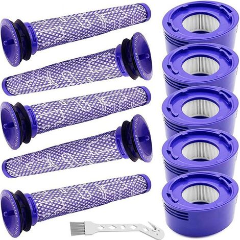 Confezione da 10 filtri di ricambio per aspirapolvere senza filo Dyson V7 e V8: 5 prefiltri e 5 postfiltri. (1/4)