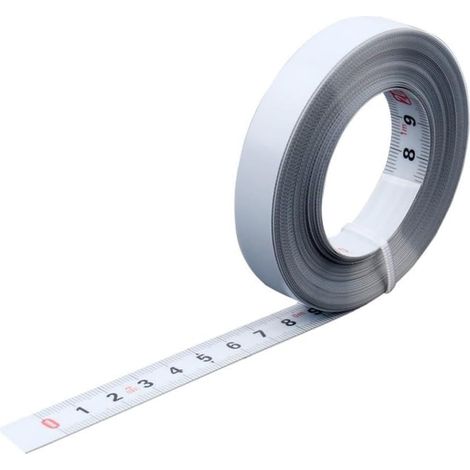 Mètre ruban auto-adhésif en acier avec graduations avant/arrière/centrale, revêtement en nylon, règle de mesure résistante à la rouille pour établi, métal, Wo (inverse) (1/2)