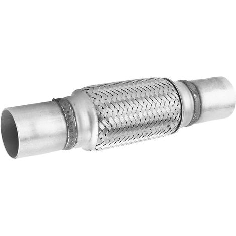 Tube Flexible Universel pour Échappement, Soufflet Métallique Tressé en Acier Inoxydable, Raccord Articulé 47x258mm (1/5)
