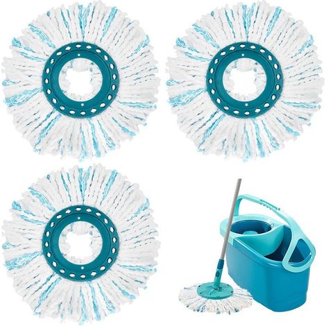 3 Pièces pour Leifheit Têtes de Rechange, Compatible pour Leifheit Clean Twist Disc Mop, Système à Fibres Balai pour Leifheit Serpillière Franges de Remplacement, pour Tous Types de Sols (1/5)