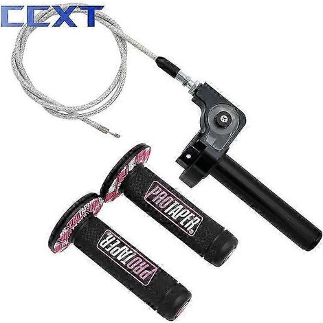 Poignées de guidon universelles 22 mm pour moto, câble d'accélérateur, poignées d'accélérateur à rotation rapide CNC pour Honda CRF, CR, XR, CBR, Yamaha, Suzuki, KTM, coudes et poignets (lot de 3 noir (1/5)