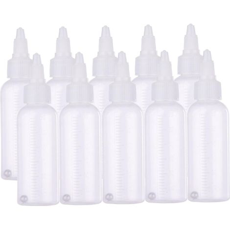 10 Stück 65 ml Airbrush-Farbaufbewahrungsflaschen aus Kunststoff mit Skala für Airbrush-Pistole