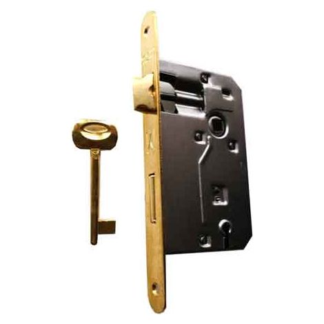 SERRATURA PER PORTE IN LEGNO 'PATENT' FRONTALE BORDO TONDO BONAITI E50 Bronzata - BONAITI