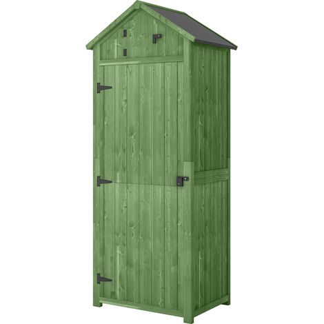 Gartenhaus aus Holz, Aufbewahrungsmöbel mit 3 herausnehmbaren Regalböden, abschließbarer Tür, Bitumenschindeldach und Belüftung