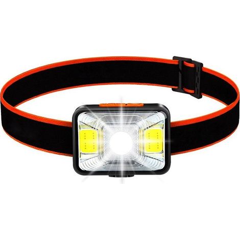 Lampe frontale puissante [Lot de 1], lampe frontale LED rechargeable par USB 150 lumens 5 modes d'éclairage lumière blanche et rouge, étanche IPX5 pour la pêche, le camping, la lecture, la randonnée, (1/5)