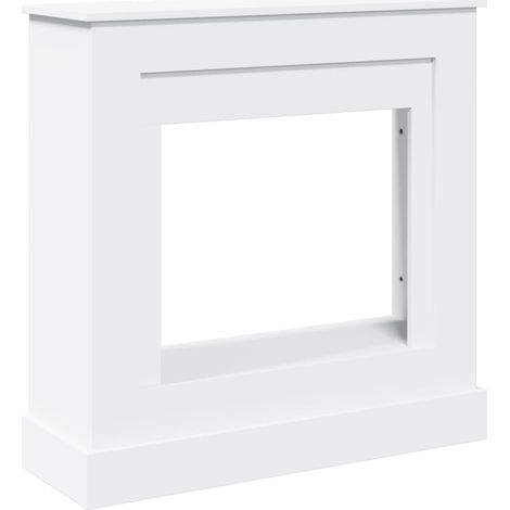 Cadre de cheminée blanc 90x30x90 cm bois d'ingénierie