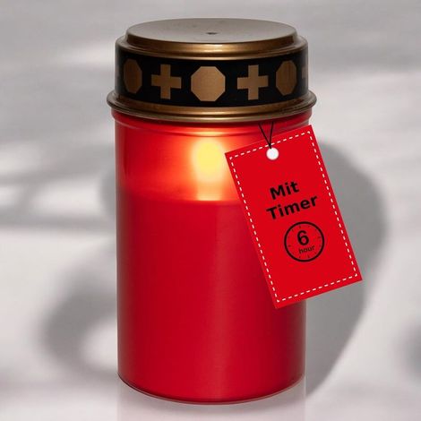 Lampe funéraire LED sans batterie ni minuterie 6/18 LED lampe funéraire rouge longue durée sans batterie effet scintillant bougies funéraires