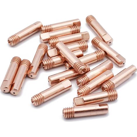 Lot de 40 Embout de contact de Soudage MIG 0,8 mm, 0,9 mm, 1 mm, Embouts de Contact en Cuivre pour consommables de torche de soudage (1/5)