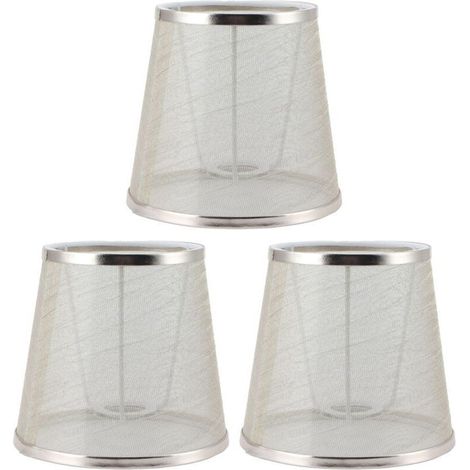 SJLERST Abat-jour en tissu E14 Meson, 3 pièces, abat-jour de Style européen moderne pour lustre à bougie doré (1/5)