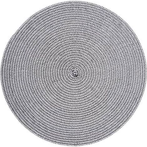 Set de Table Rond "Tressé" 38cm Noir & Blanc (1/2)