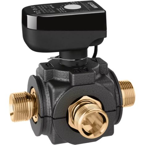 Motorisierter Drei-Wege-Kugelhahn mit Hilfs-Mikroschalter. Betriebszeit 10 s Caleffi 644566  1"