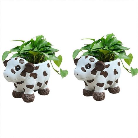 Cow pot de fleurs intérieur plante Spot Vase Desktop résine pot de fleurs (1/5)