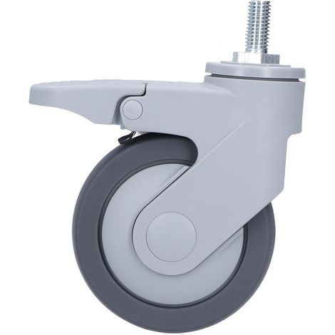 4 Roues Silencieuses Universelles avec Frein, Tige Filetée M12, Roulettes pour Meubles, Accessoires de Déménagement