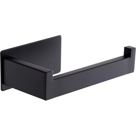 Porte Papier Toilette, Support Papier Toilette Mural, Porte Rouleau Papier Toilette sans Perçage pour Salle de Bain et Cuisine, Noir (1/4)