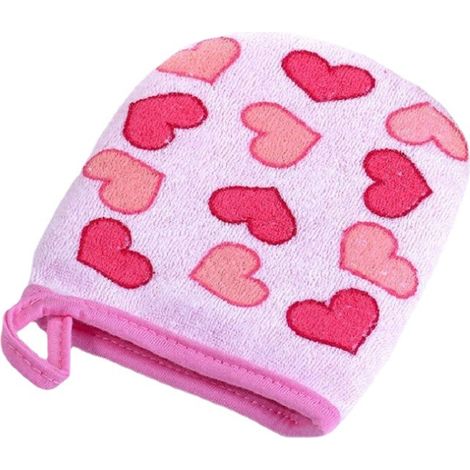 Gants de coton de bain pour nourrissons lavage de bain pour enfants Coton (rose) 1 morceau (1/5)