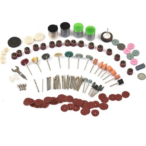 Kit d'accessoires pour outil rotatif (508 pièces), tiges de 3,2 mm (1/8") de diamètre, embouts universels avec mallette de transport, pour ponçage, meulage, perçage, sculpture, polissage et bricolage. (1/5)