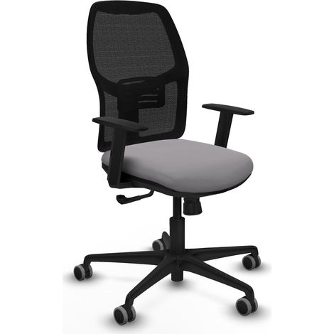 Silla de oficina piqueras y crespo Alfera negro tela mesh y cuero (1/2)