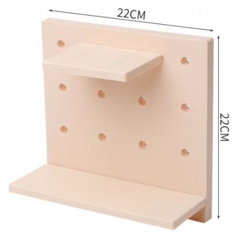 2pcs support mural en panneau perforé, organisateur mural en plastique, adapté à la maison, la cuisine, la salle de bain, le bureau, (beige) (1/5)