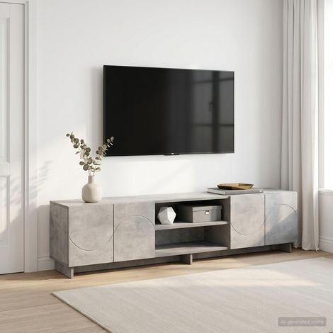 vidaXL TV Stand 180 x 34.5 x 40 cm Concrete Grey Engineered Wood (1/5)