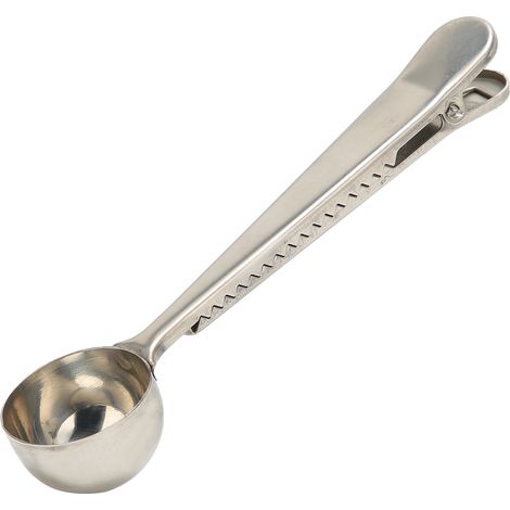 Kaffeemesslöffel aus robustem und langlebigem Edelstahl mit versiegeltem Clip für Milchpulver, Teebohnen und Kaffee (1/5)