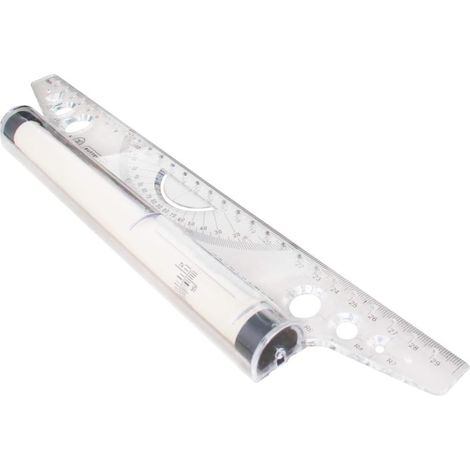 Règle parallèle roulante équilibrage échelle Outil de mesure de dessin polyvalent 12 pouces (1/3)