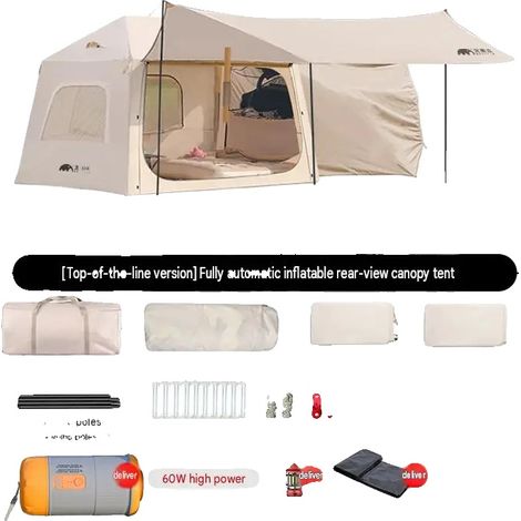 Tenda gonfiabile per portellone posteriore di SUV, montaggio rapido, design resistente all'acqua, set tenda (1/2)