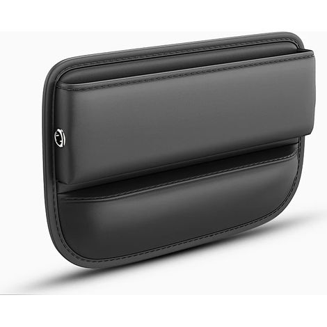 (1 pièce standard) Porte-gobelet universel en cuir pour siège auto, compartiment latéral pour siège conducteur avant, organisateur de rangement pour l'espace entre les sièges. (1/5)