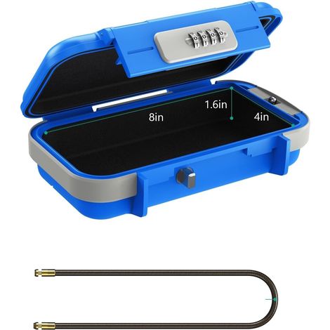 Petit coffre-fort Coffre-fort à clés extérieur, coffre-fort portable, coffre-fort portable, serrure à combinaison à 4 chiffres avec corde, camping en plein air, randonnée, sport, salle de sport, stock (1/5)