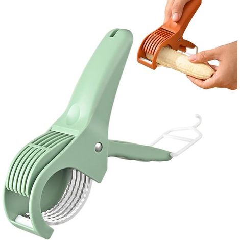 Cortadora manual de alimentos, Máquina de corte, Cortadora de frutas mejorada para plátanos, salchichas, pepinos, fresas y uvas (1/5)