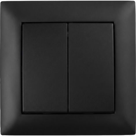 Toolight Double Switch With Frame Oste Jnh007-w Black (1/5)
