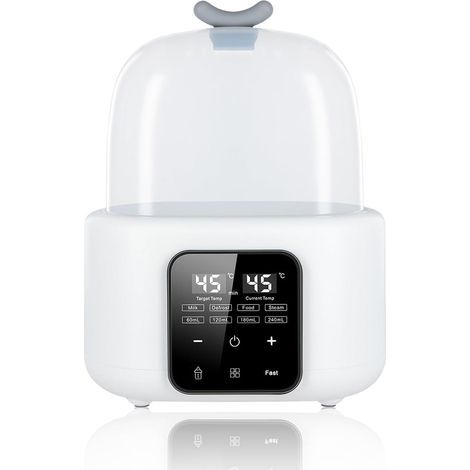 Calientabiberones 6 en 1, esterilizador de biberones, calientabiberones con cepillo y pinza, calientabiberones multifuncional, calienta rápidamente la comida del bebé y descongela, apagado automático. (1/5)
