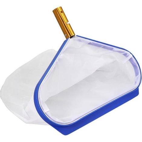 Pelle à feuilles de piscine en maille profonde avec poignée en aluminium pour feuilles et débris, épuisette pour bâtons télescopiques standard, accessoire d'entretien de spa rouge (bleu) (1/5)