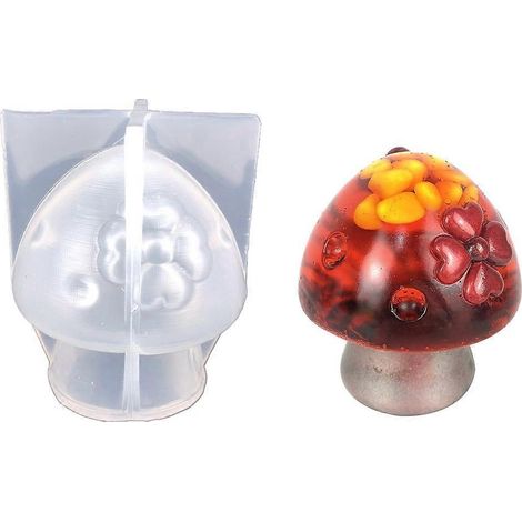 Moule en silicone en résine époxy en forme de champignon pour décoration de table en plâtre DIY