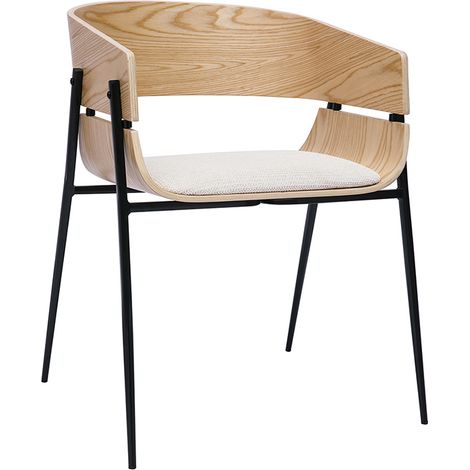 Design-Stuhl schwarz mit dunklem Holz WESS
