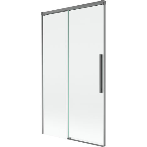 Mexen Rox 2-flügelige, verschiebbare Badewannenabtrennung 100 x 150 cm, transparent, Gun Metal - 8C9-100-001-95-00
