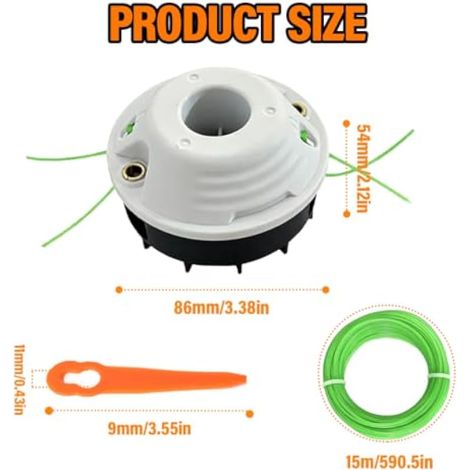 Polycut 2-2 Tête pour STIHL FSA45 Débroussailleuse Accessoires, Tête de fauche 4008 710 2102 avec 15M (1/4)