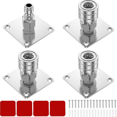 Lot de 4 supports pour canon à mousse, fixation murale pour nettoyeur haute pression, raccord rapide 1/4", porte-buse en acier inoxydable (1/5)