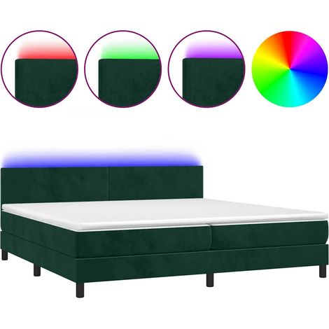 Maison Exclusive - Sommier à lattes de lit avec matelas LED Vert foncé 200x200 cm (1/5)